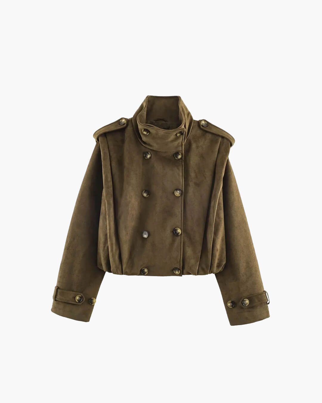 SOERA Amelia Retro Faux Suede Cropped Trench - Coat - SOERA-354243-ASP-L-54083 L