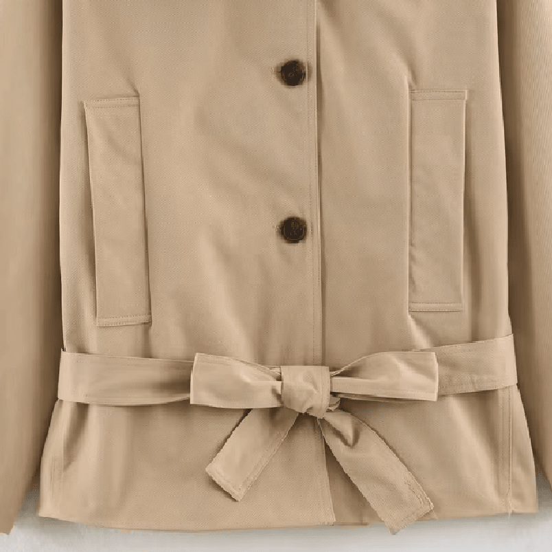 SOERA Julie Asymmetric Belted Trench Coat - Coat - SOERA-432003-KHA-M-37667 Beige M