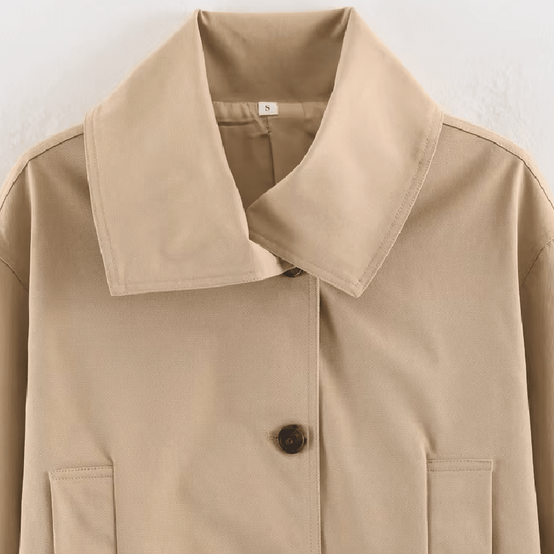 SOERA Julie Asymmetric Belted Trench Coat - Coat - SOERA-432003-KHA-M-37667 Beige M