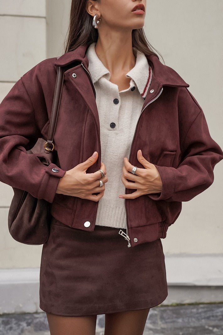 SOERA Linda Relaxed Suede Coat - Coat - SOERA-492035-BRO-S-07459 Brown S