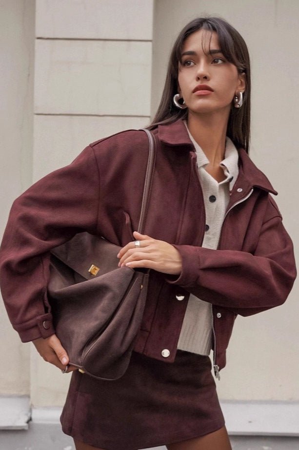 SOERA Linda Relaxed Suede Coat - Coat - SOERA-492035-BRO-S-07459 Brown S
