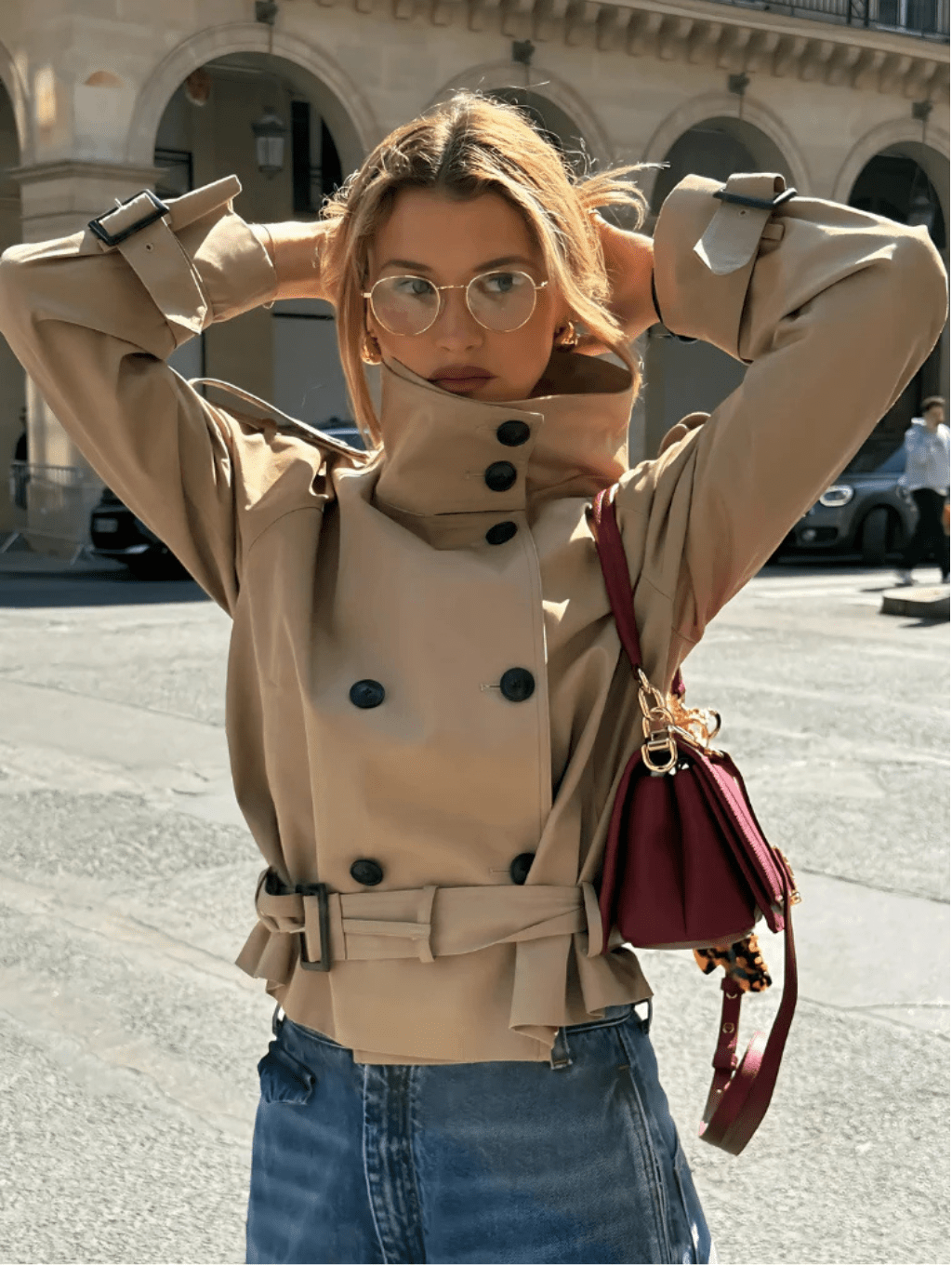 SOERA Marlene Cropped Trench Coat - Coat -  Beige XS