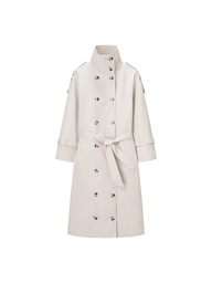 Sarah Trenchcoat mit hohem Kragen und Gürtel