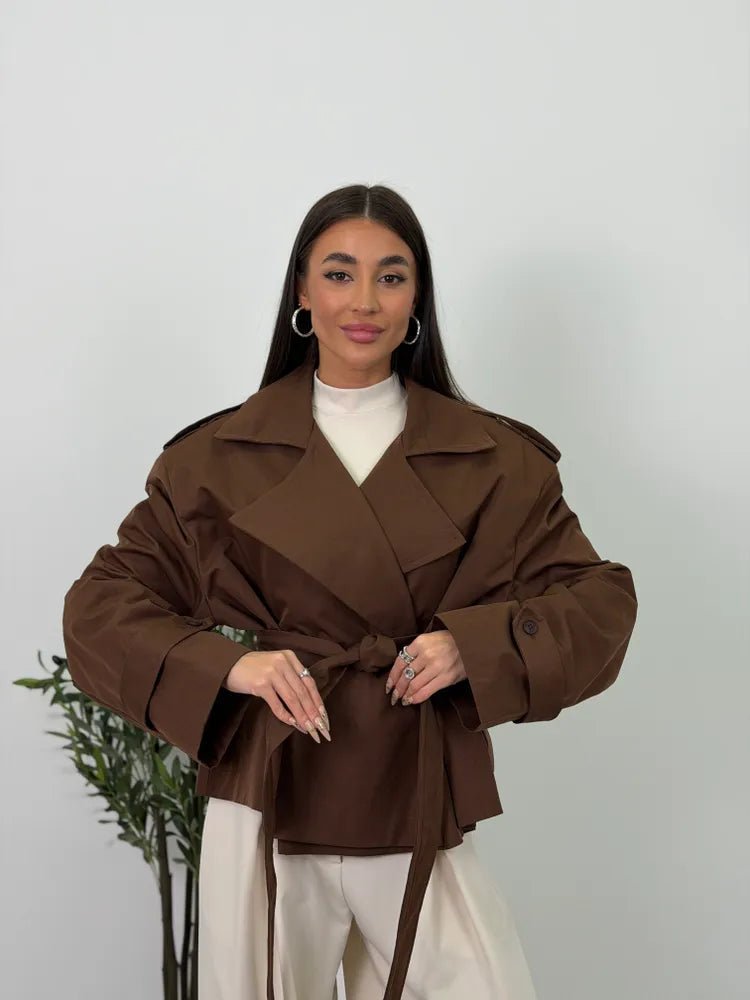 SOERA Beatrice Cropped Trench Coat - Coats & Jackets - VF1760504685429305591 S