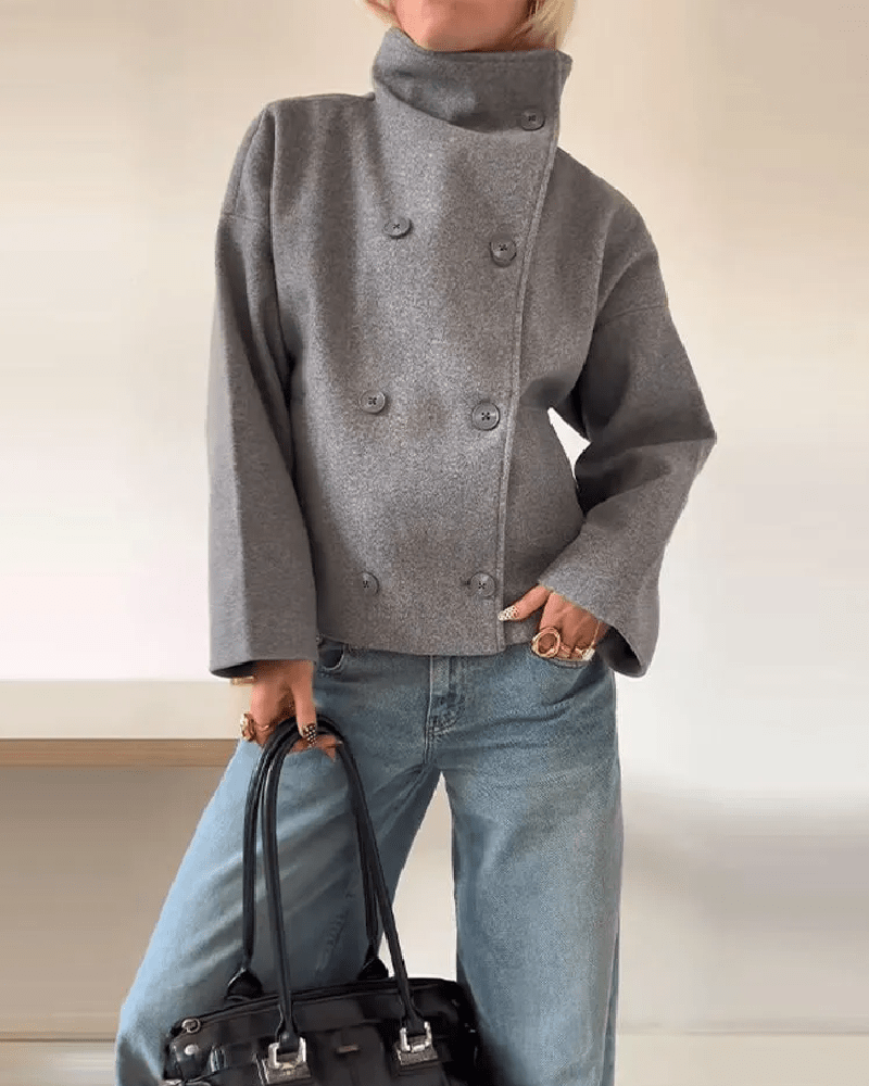 SOERA Clarissa Jacket with Stand Collar - Coats & Jackets - 3256808963234961-;Nf1756169213035934167 Grey S