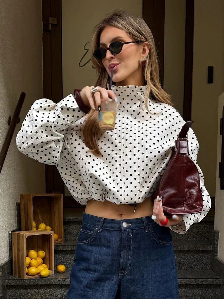 SOERA Hermine Polka Dot Jacket - Coats & Jackets - 1005009613676654-;FE1773321573205098908 Brown XS