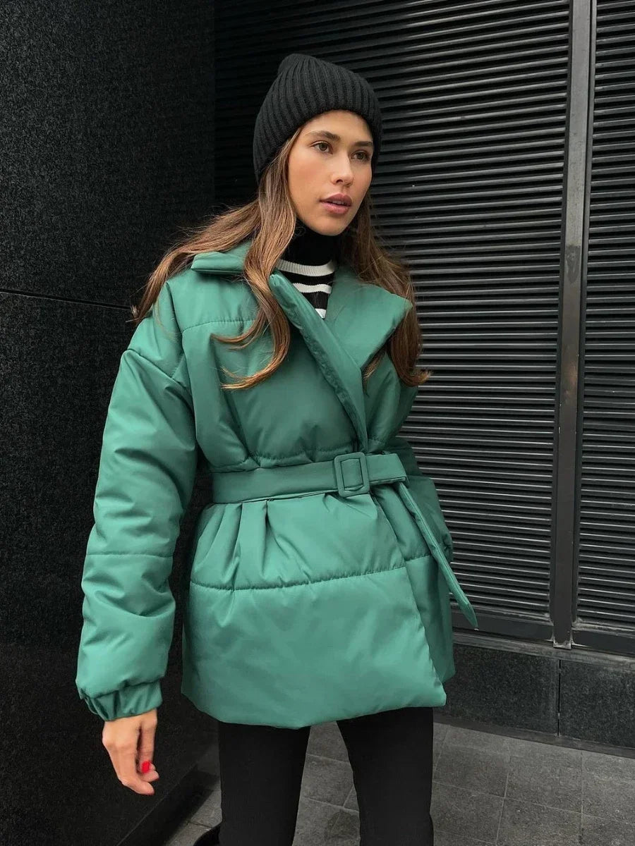 SOERA Jaime Belted Puffer Jacket - Coats & Jackets - 1005007472734778-;Br1766488746263140435 Brown S
