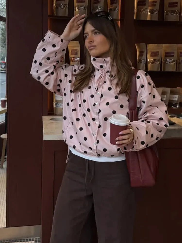 SOERA Margaret Drawstring Polka Dot Jacket - Coats & Jackets - 1005011804025733-;kw1774621566500076429 XS