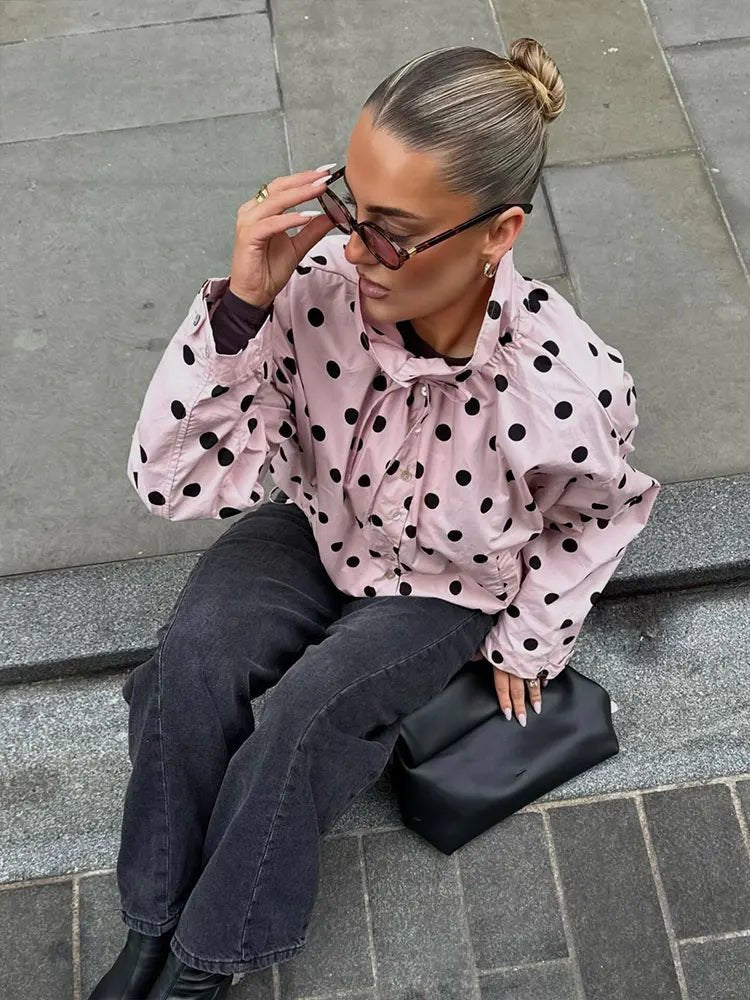 SOERA Margaret Drawstring Polka Dot Jacket - Coats & Jackets - 1005011804025733-;kw1774621566500076429 XS