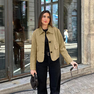 Sandy Kunstwildlederjacke mit Kragen