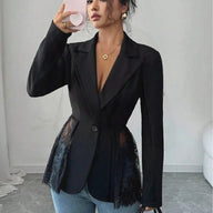 Taylor taillierter Blazer mit Spitzeneinsätzen
