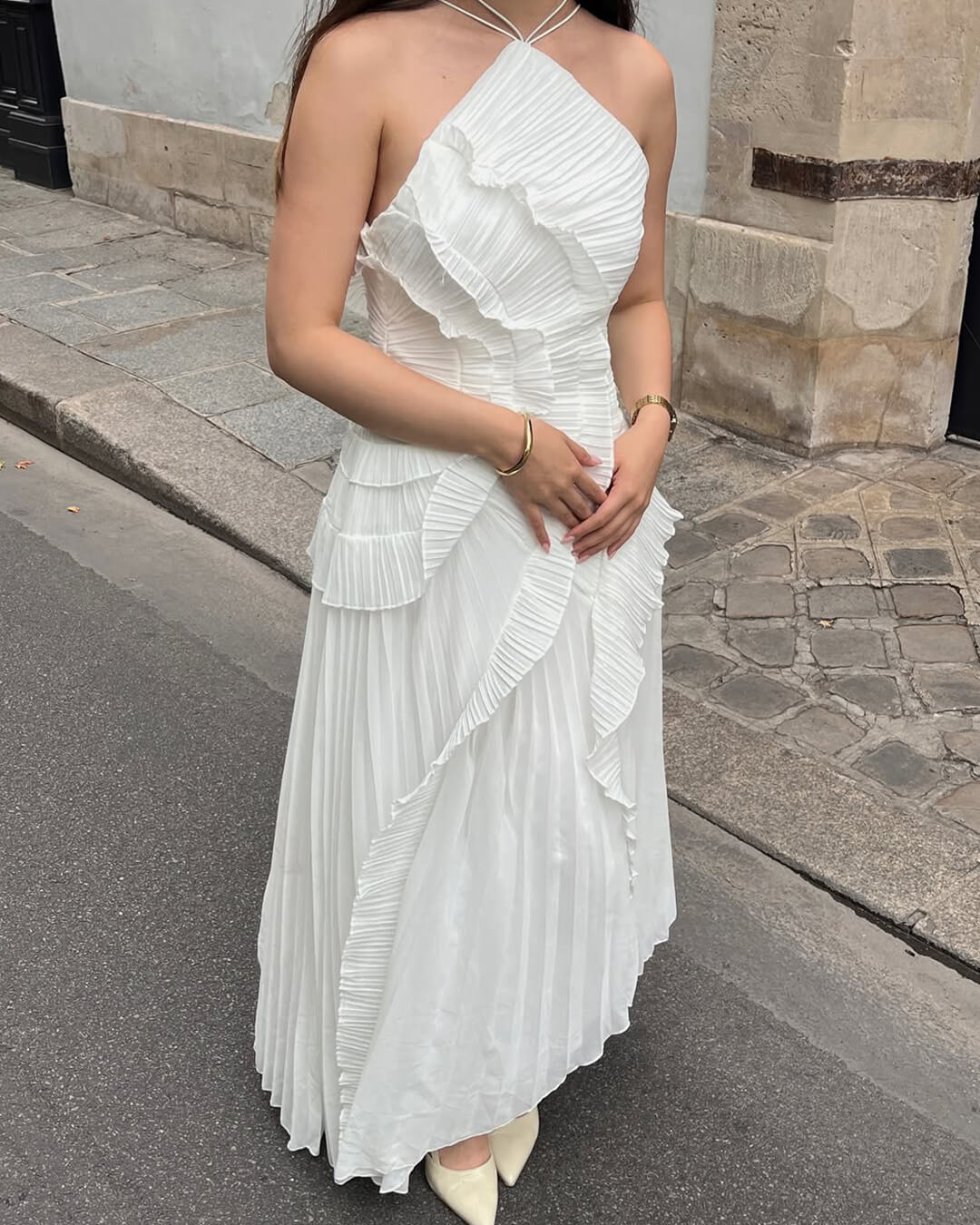 Beatrice Neckholder A-Linie Abendkleid