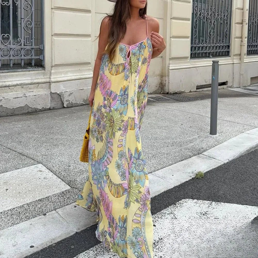 SOERA Bianca Floral Chiffon Cami Dress - Dress -  Yellow XS