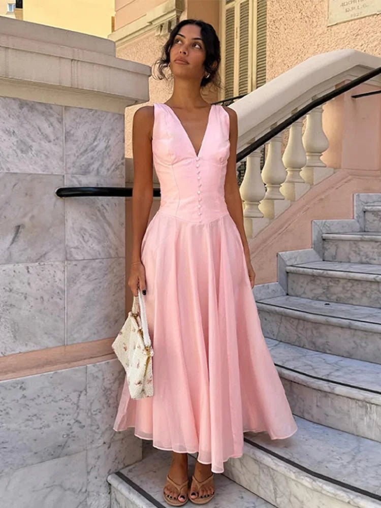 SOERA Candice Sleeveless V - Neck Midi Dress - Dress -  XS