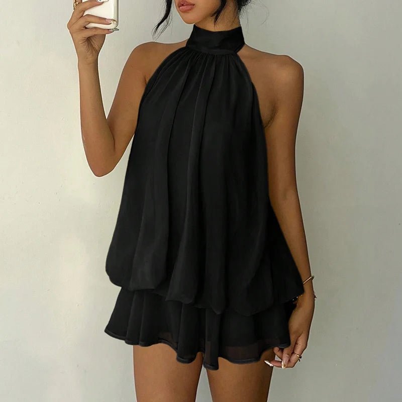 SOERA Eden Halter Backless Mini Dress - Dress -  Black S