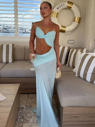 Bianca Mesh Cutout Maxikleid