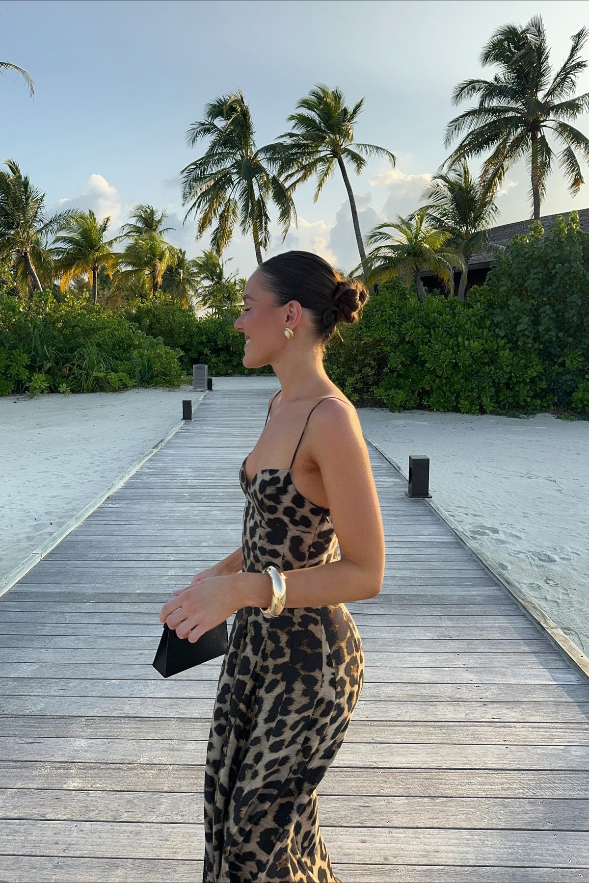 SOERA Imogen Leopard Print Spaghetti Strap Maxi Dress - Dress -  Brown L