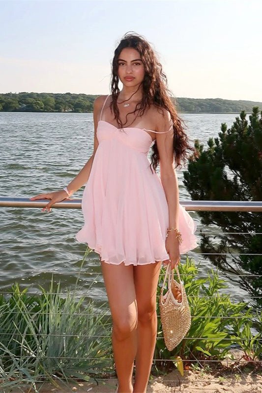 Mireille Off-Shoulder Chiffon Minikleid