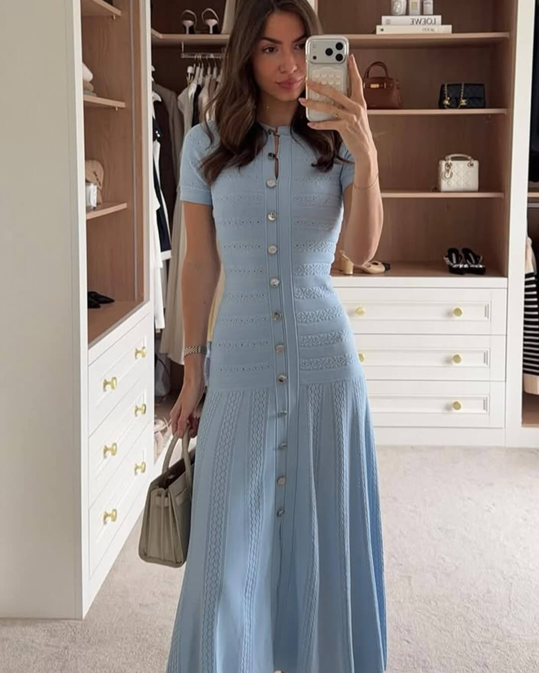 SOERA Quinn Ribbed Knit Midi Dress - Dress -  Blue XS