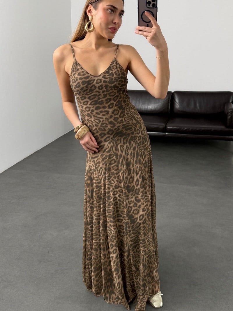 SOERA Sienna Leopard Print Strap Maxi Dress - Dress - SOERA-326659-LEO-S-63971 S