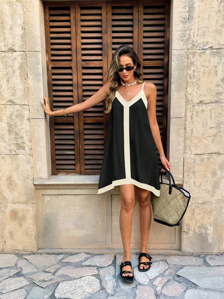 SOERA Sophia Contrast Mini Dress - Dress - SOERA-317507-NEG-XS-77987 Negro XS