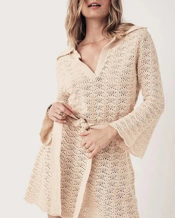 SOERA Sophia V-Neck Hollow Out Dress - Dress -  XS