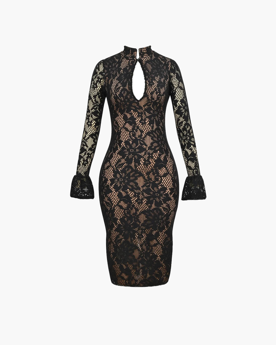 SOERA Amara Cut - Out Lace Midi Dress - Dresses - 3256808296066096-;IG1765388039750301760 Black S