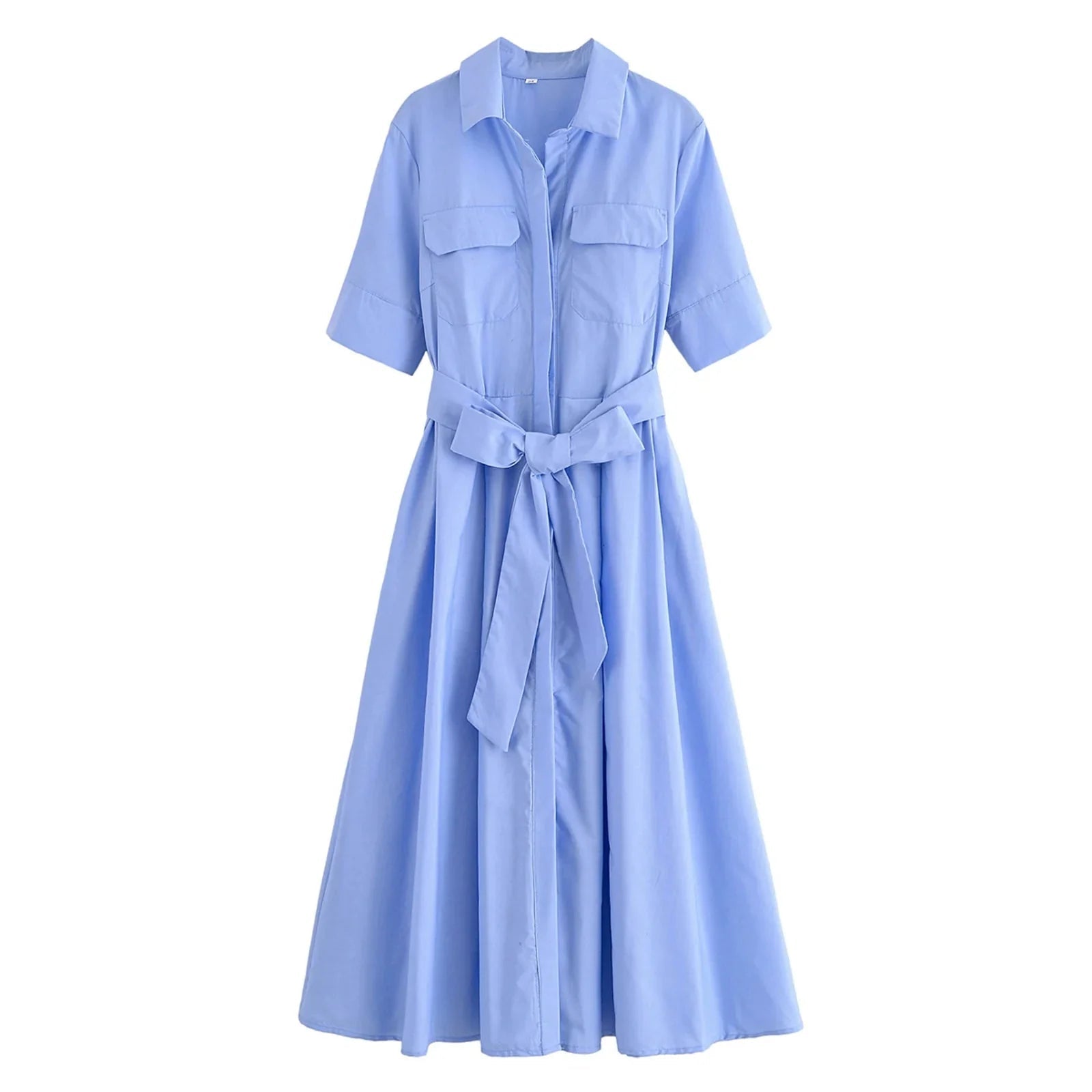 SOERA Beatrice Belted Shirt Midi Dress - Dresses -  White L