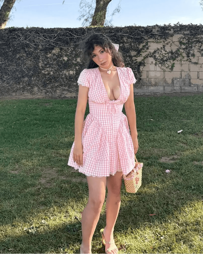 SOERA Beatrice Bow V-Neck Mini Dress - Dresses -  Pink M