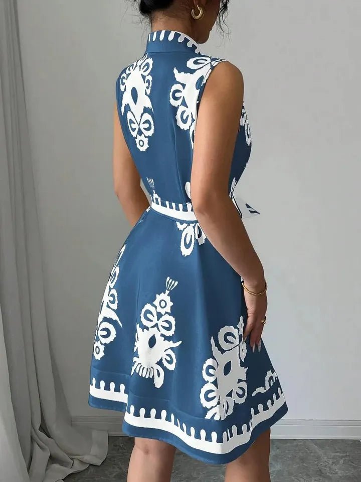 SOERA Bianca Butterfly Print Tie-Waist Midi Dress - Dresses -  Black S
