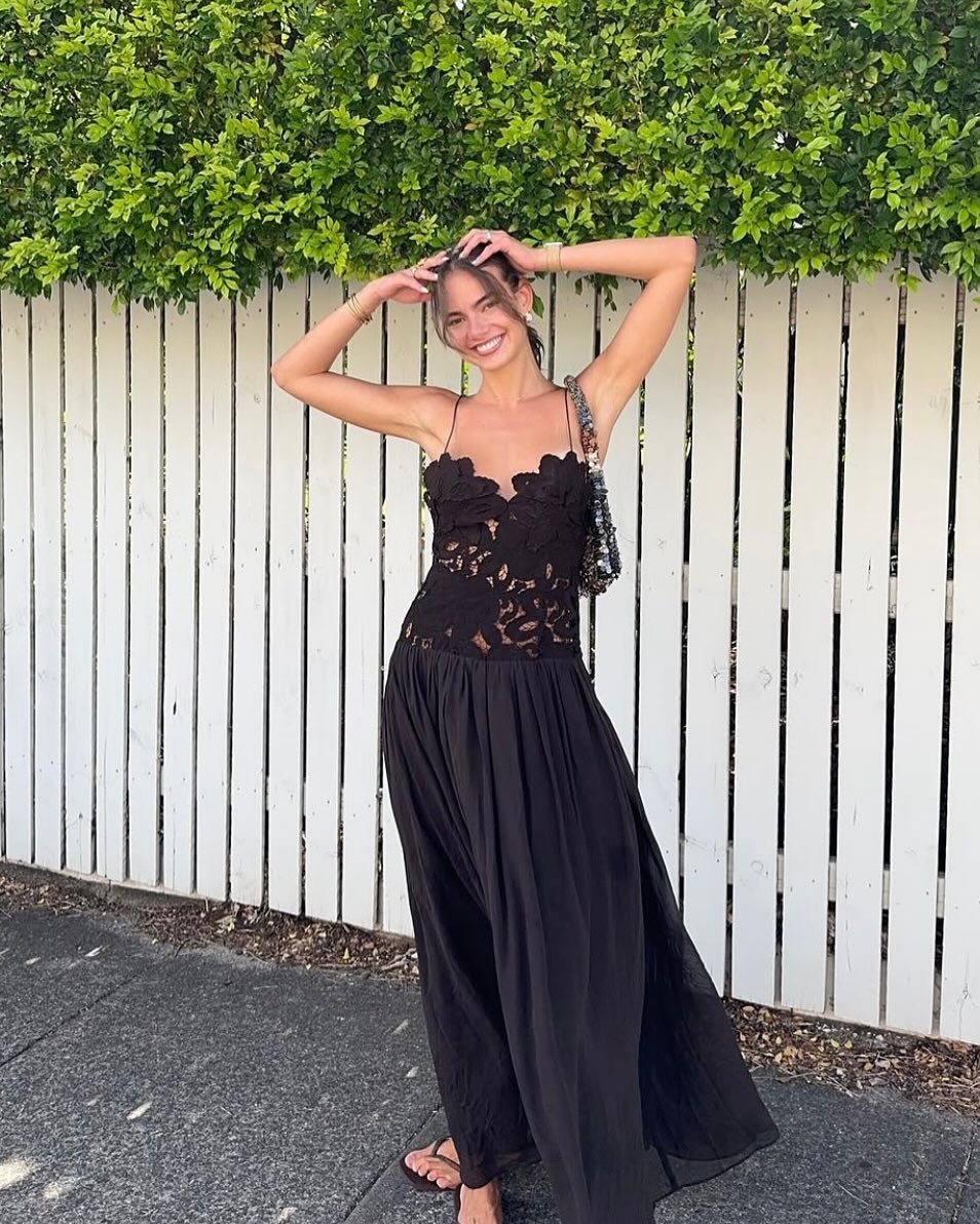 SOERA Celeste Lace Mesh Halter Evening Dress - Dresses -  Black S
