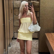 Celeste Off-Shoulder Mesh Bodycon Minikleid