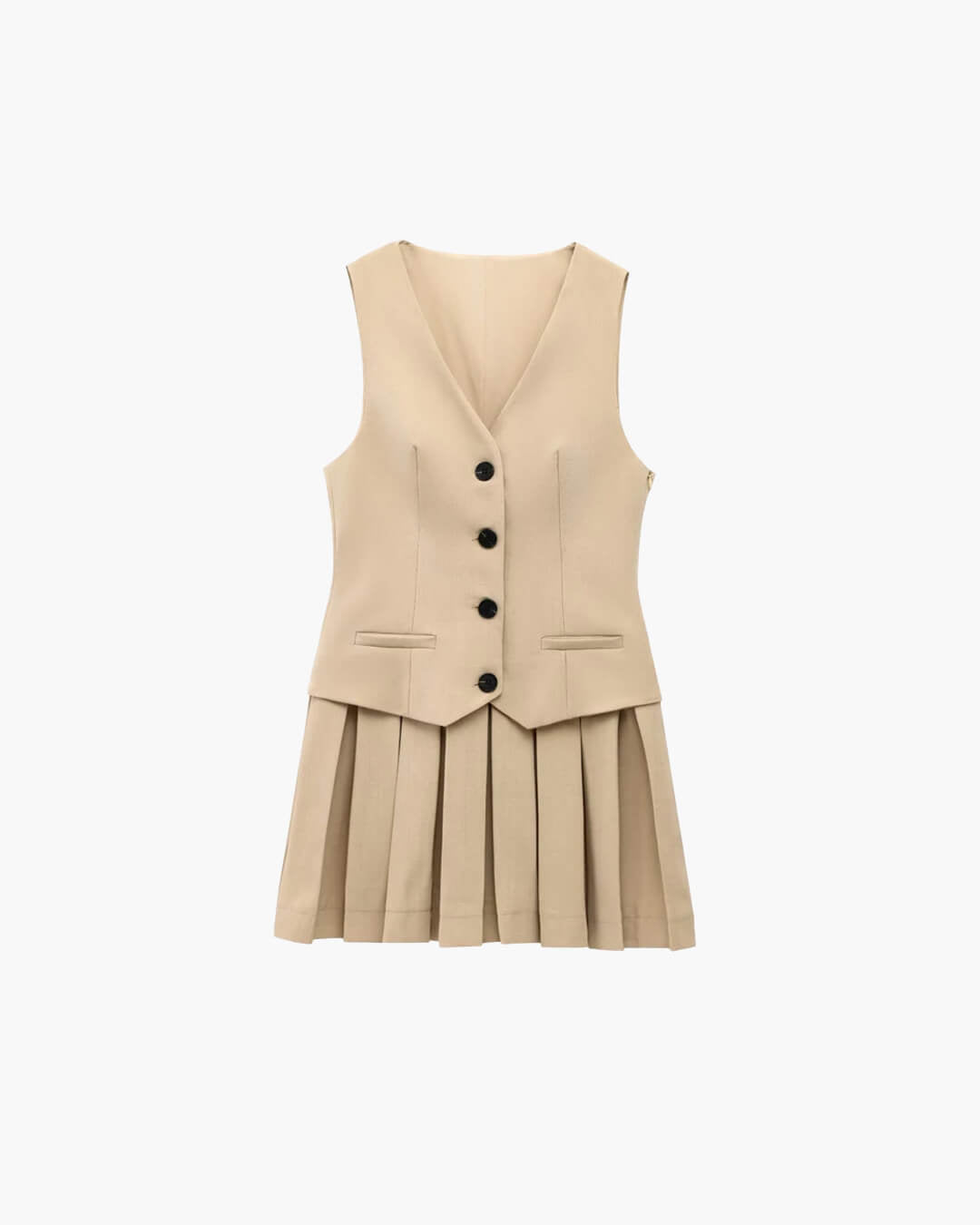 SOERA Cheryl Sleeveless Pleated Mini Dress - Dresses - 1005008467921776-;Pk1772135168789603495 Black XS