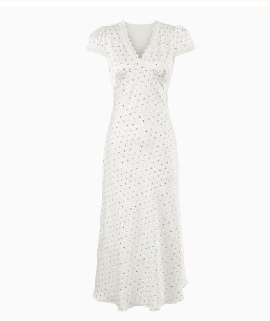 SOERA Jamila Printed Satin Midi Dress - Dresses - 1005009750979539-;pJ1771345061763449994 White Polka Dots S