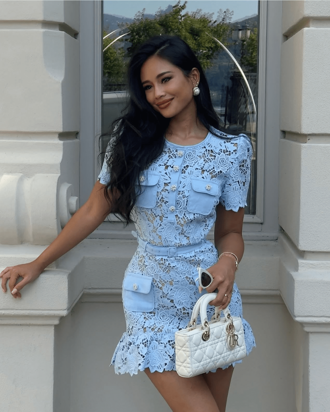 SOERA Remy Floral Lace Mini Dress - Dresses -  Blue L