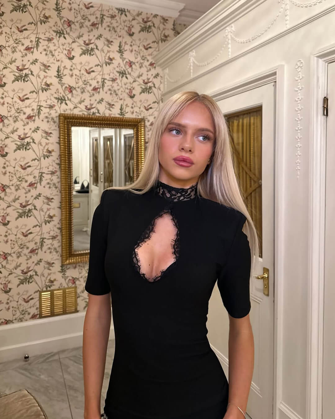 SOERA Selena High Neck Lace Mini Dress - Dresses - lj1764875723418576103 Black S