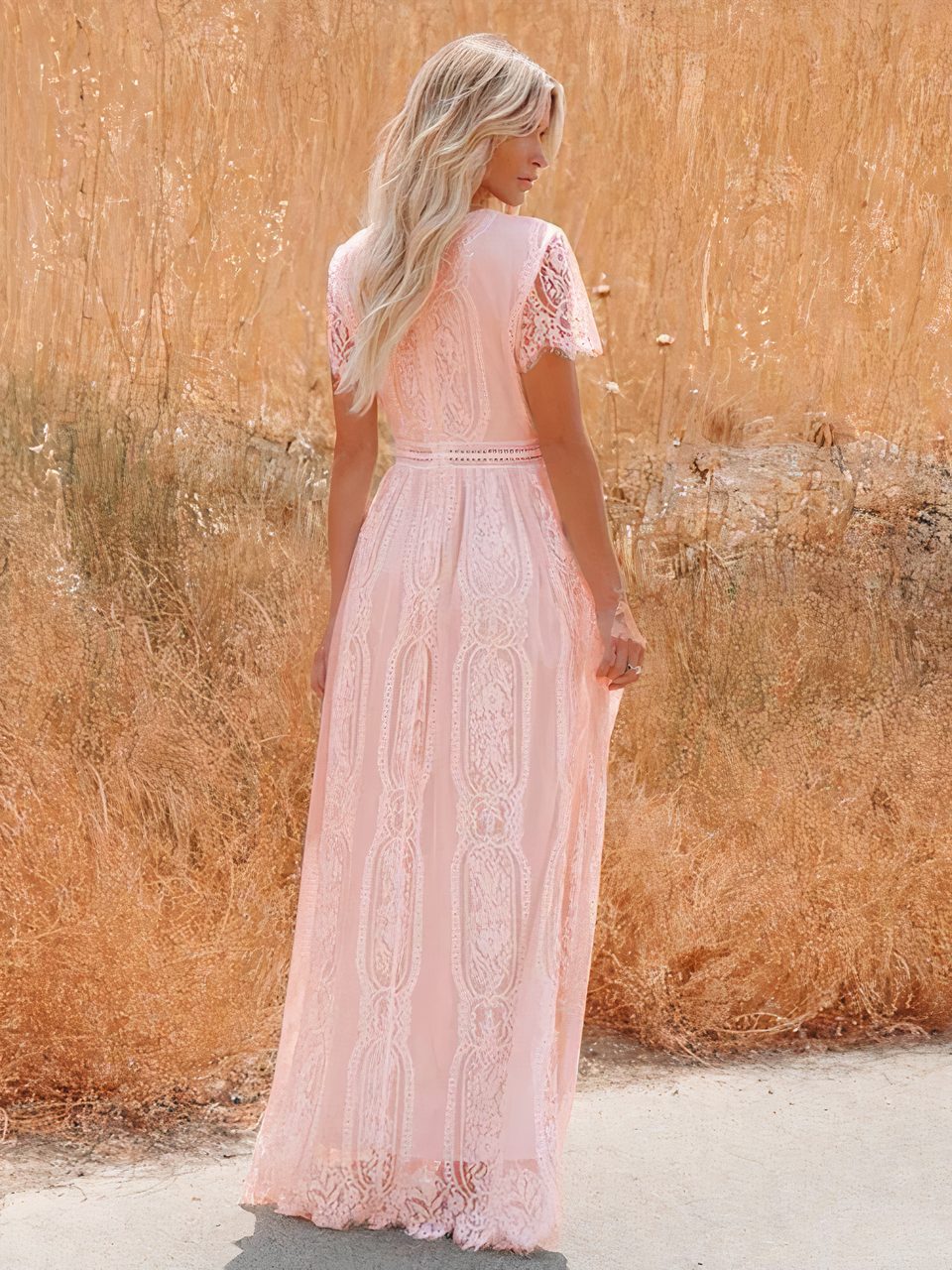 SOERA Tilda Bohemian Lace Maxi Dress - Dresses - 1005008548834137-;Jt1776125353574715972 Pink M