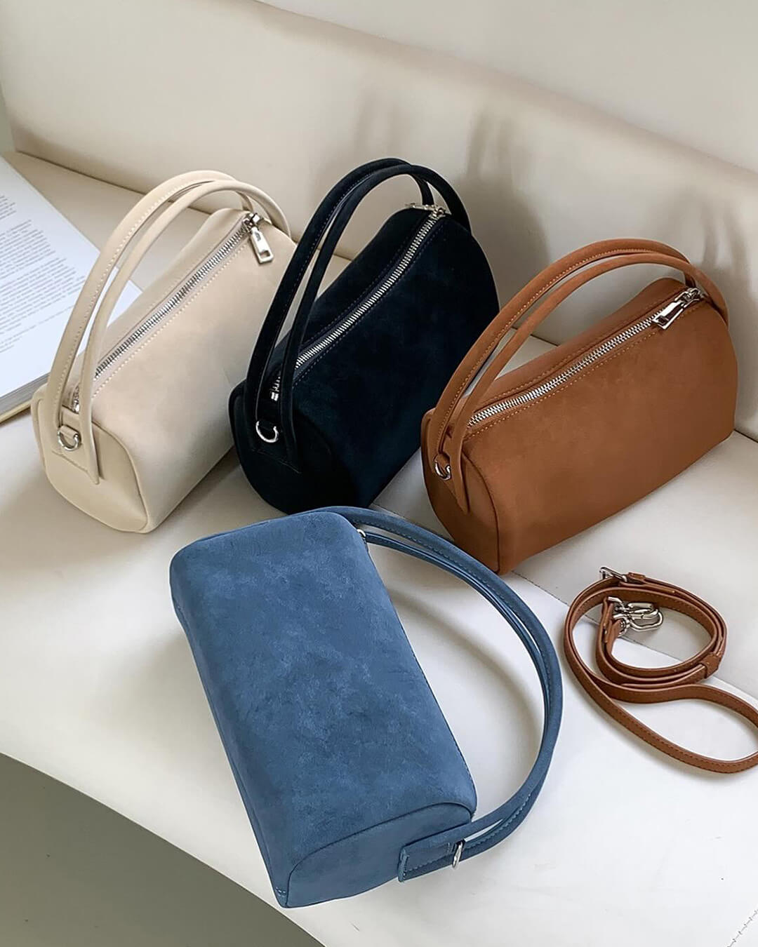 SOERA Bella Vegan Suede Bag - Handbags - 1005009709411927-;hl1758245227891147914 Beige