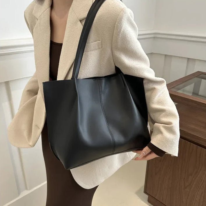 SOERA Calista Faux Leather Tote Bag - Handbags - 1005010041737341-;hW1764877298441589205 White