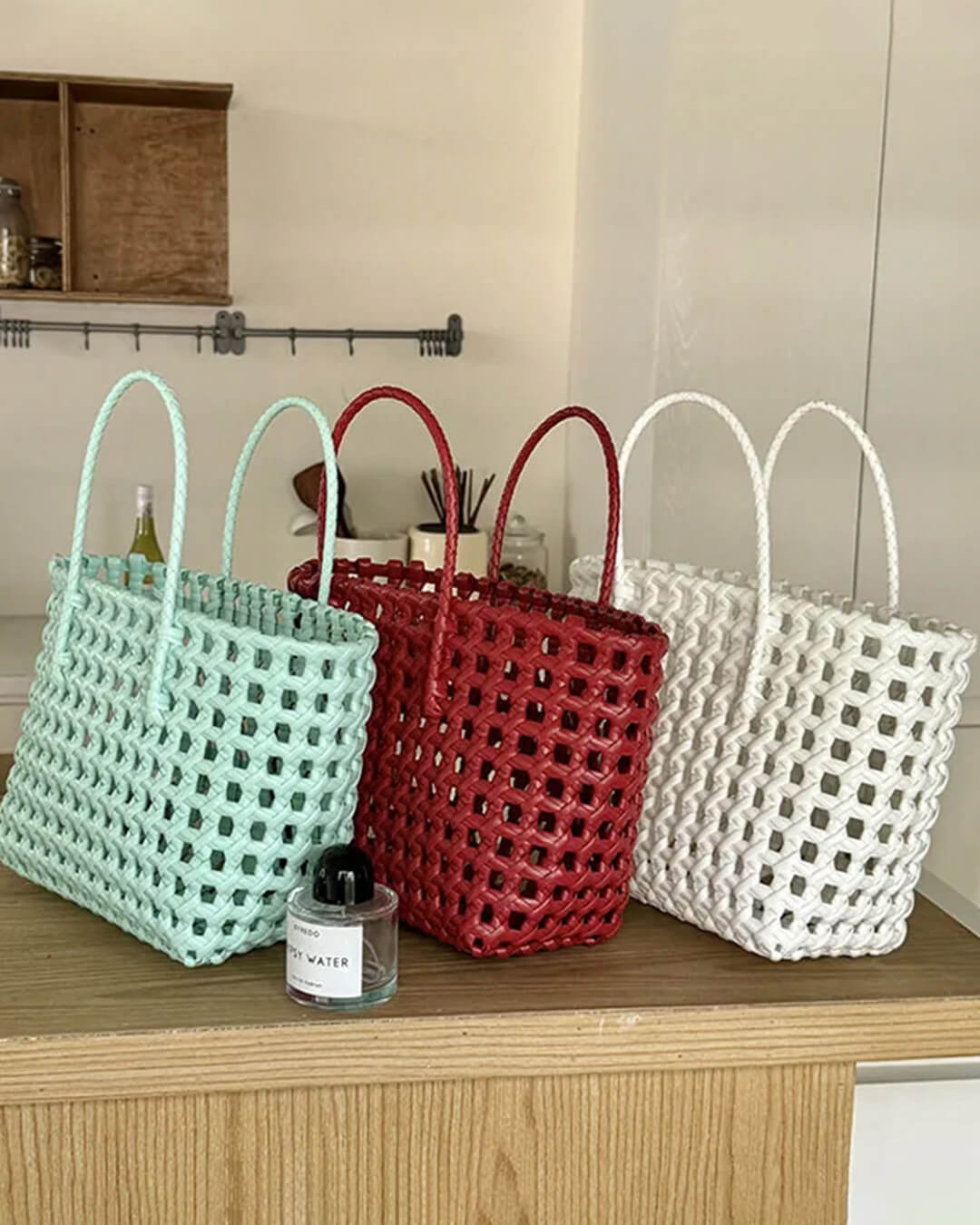 SOERA Cresta Open-Weave Tote Bag - Handbags -  Light Coffee