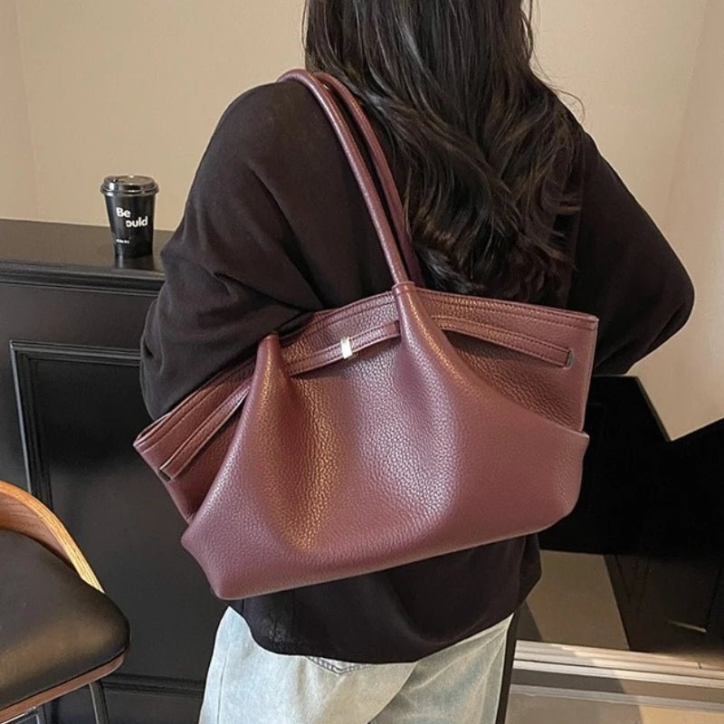 SOERA Sandy Shoulder Tote Bag - Handbags -  Burgundy