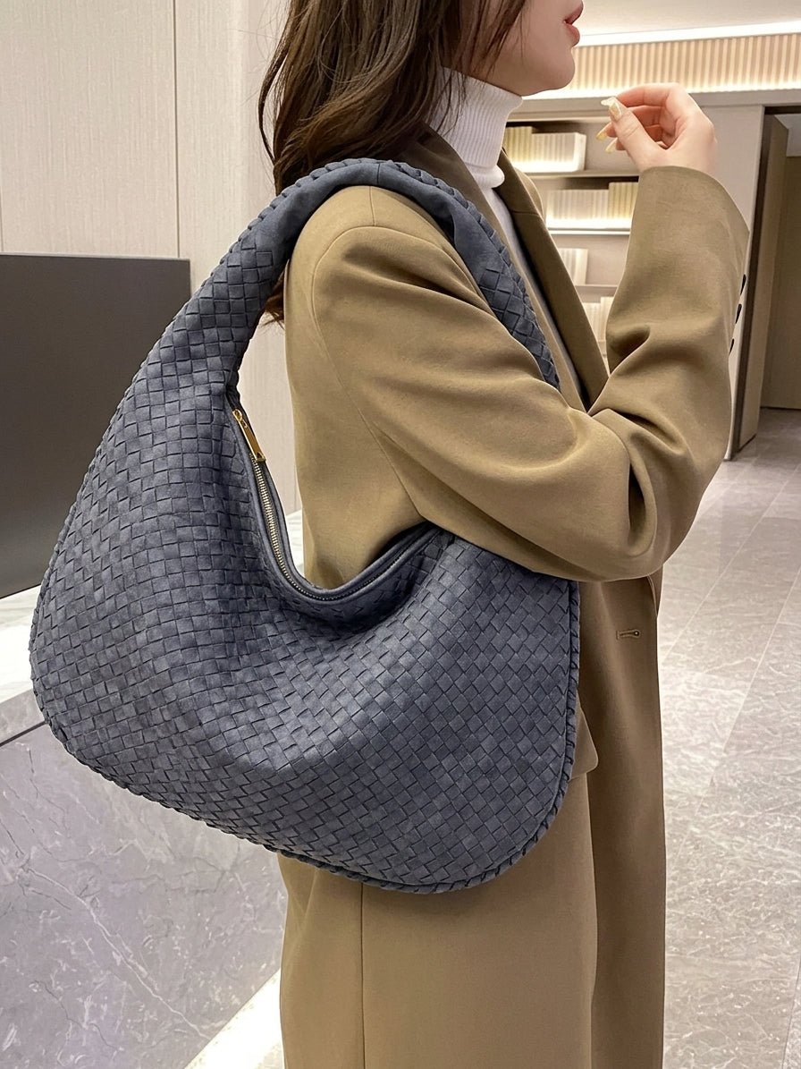 SOERA Suede Woven Bag XL - Handbags - DBAD2-WK392004 Beige