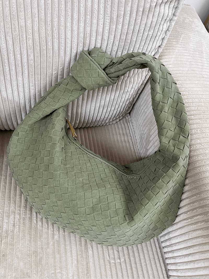 SOERA Woven bag medium suede - Handbags - DBAD2-WK285003 Coffee