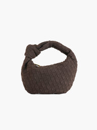 Geflochtene Mini-Handtasche aus Kunstvelours
