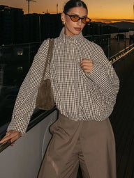 Zoe Plaid Bomber Jacket
