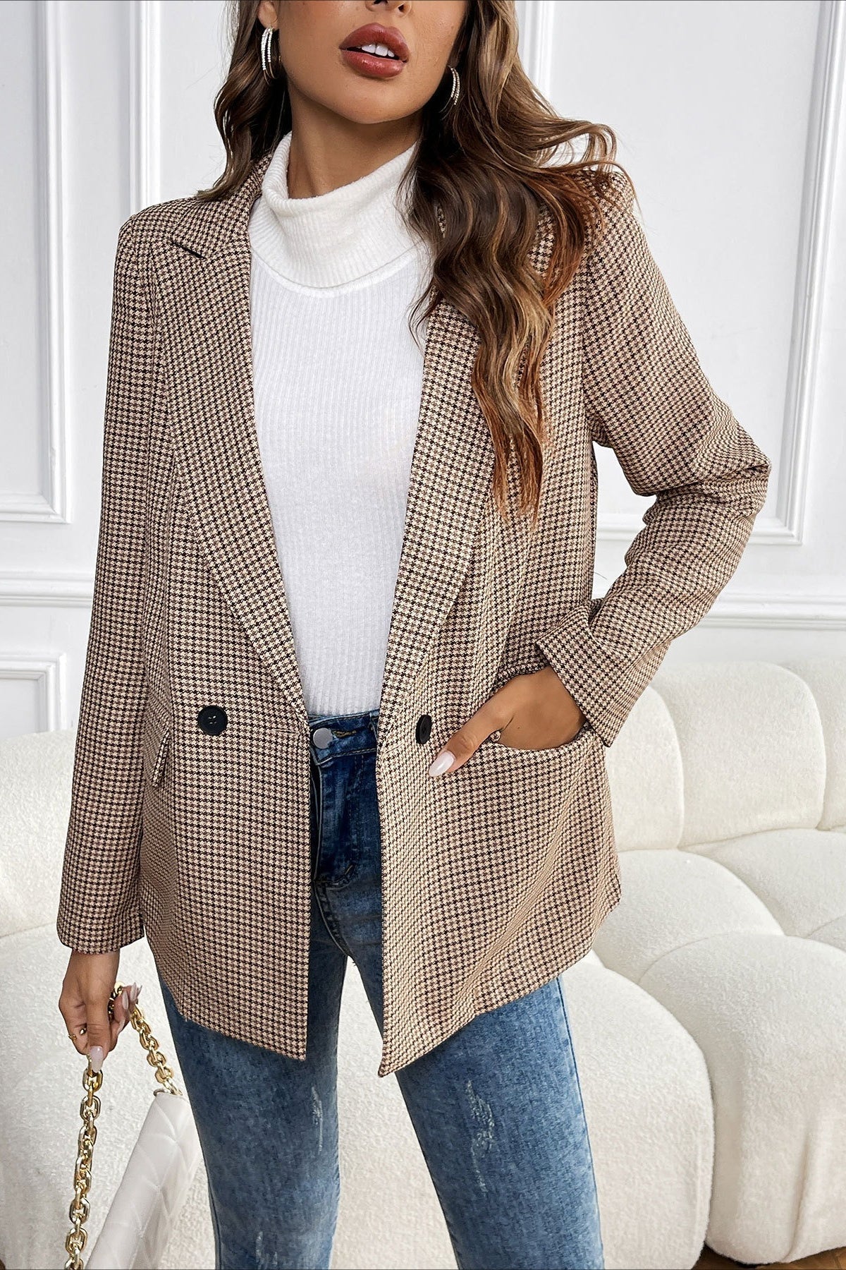 SOERA Beatrice Vintage Houndstooth Blazer - Jacket -  S