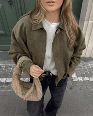 Giacca bomber Constance in finta pelle scamosciata