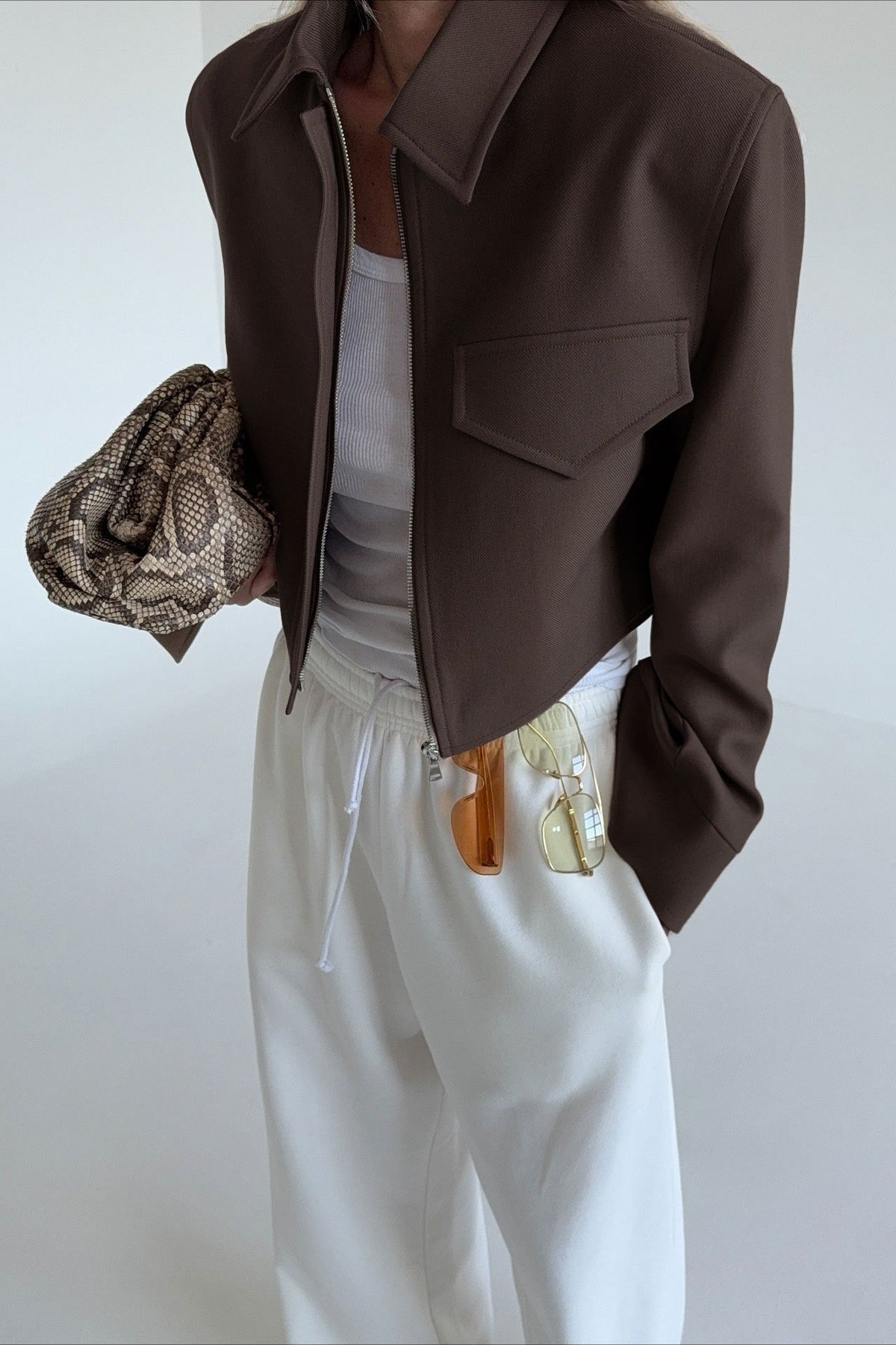 SOERA Dida Brown Zip Jacket - Jacket - SOERA-960067-L-BROWN-66723 Brown L