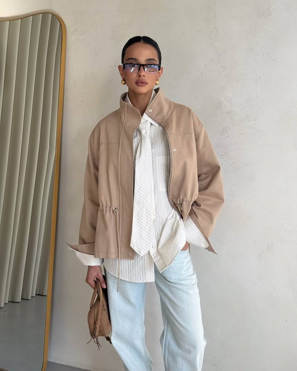 SOERA Esther Stand Collar Jacket - Jacket - SOERA-381763-KHA-L-21987 Beige L