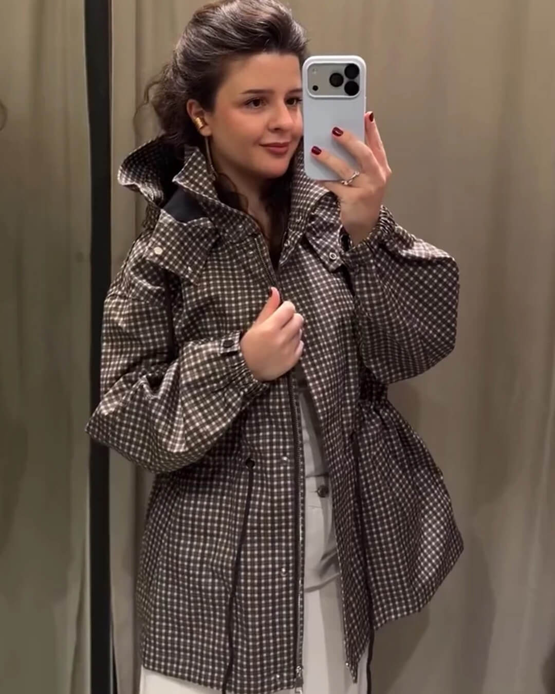 SOERA Katie Plaid Hooded Windbreaker Jacket - Jacket - SOERA-679811-LAT-M-65347 M
